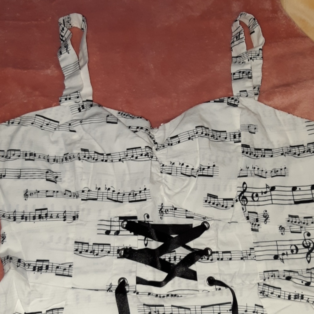 Music Note Ruffled Dress - Picture 4 of 6